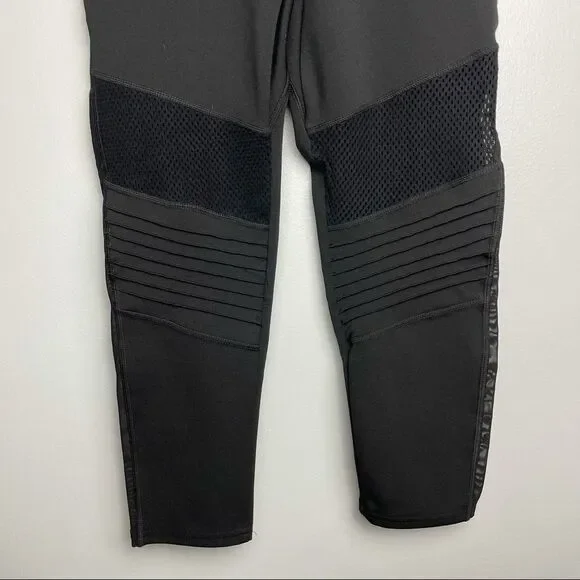 BSP Solid Black Knee Length Athletic Leggings Capris Stretchy Spandex size M - Picture 5 of 10